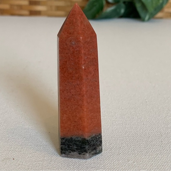 Red Calcite Crystal Tower Healing Point Obelisk Chakra Stone Reiki Wand 3.2" 68g - Picture 2 of 14